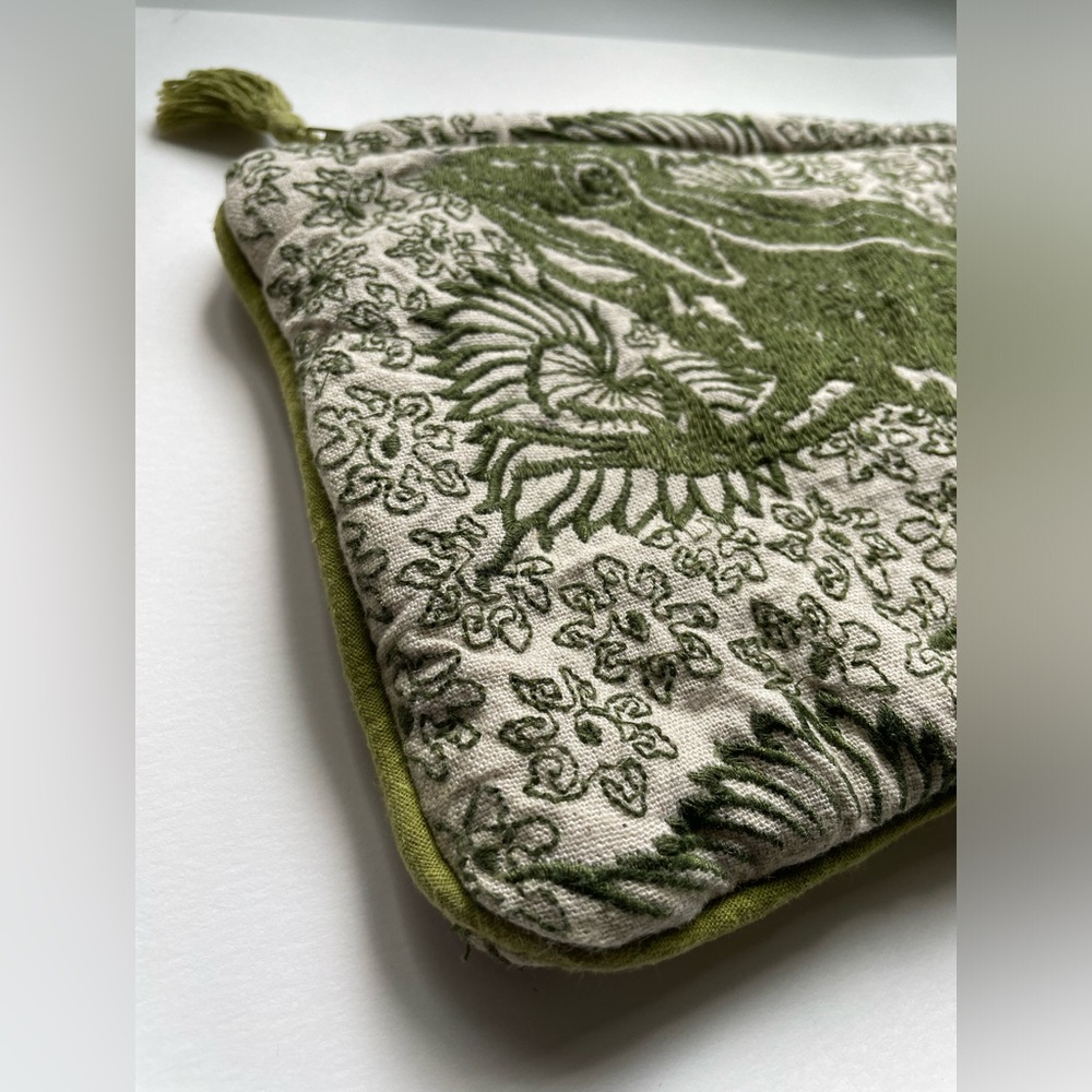 Cotton Embroidered Leap Frog Zippered Bag - Picture 7 of 9